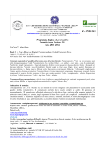 Programma Inglese e Lavoro estivo