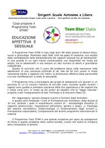 Cosa propone il Programma Teen STAR