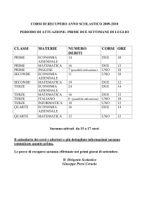 corsi di recupero anno scolastico 2009-2010