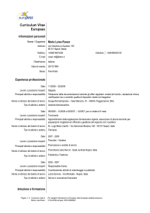 Europass CV - Lavoro in farmacia