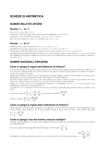 schede di aritmetica
