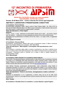 Qui tutti gli Abstract del Laboratori