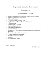 obiettivi minimi classe IV A