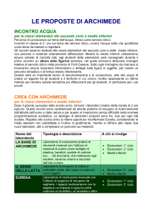 LE PROPOSTE DI ARCHIMEDE