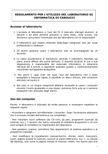 UTILIZZO DEL LABORATORIO DI INFORMATICA