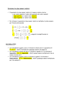 Divisione tra due numeri relativi