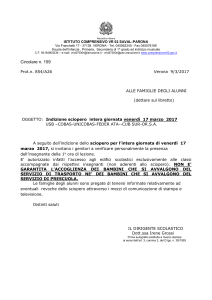 Circ. n. 159 Sciopero 17 Marzo - Istituto Comprensivo 02 "Saval
