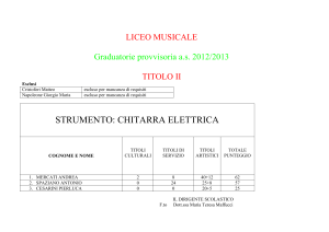 TABELLA STRUMENTO CHITARRA ELETTRICA PROVVISORIA