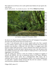 Due strade trovai nel bosco ed io scelsi quella meno battuta ed è