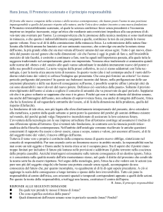 Il Prometeo scatenato e il principio responsabilità