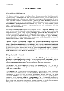 PRIMA GUERRA MONDIALE – Il dopoguerra
