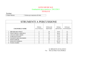 STRUMENT A PERCUSSIONE TITOLO II