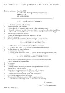 SC. SPERIMENT. NELLA CLASSE QUARTA SEZ. A – IND. SC. SOC