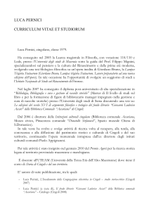 luca pernici – curriculum vitae - Biblioteca Comunale "Ascariana