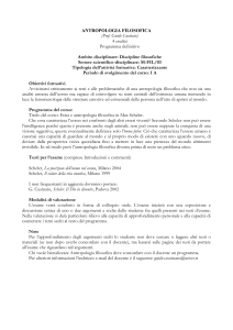 Programma definitvo antropologia filosofica 2006-2007