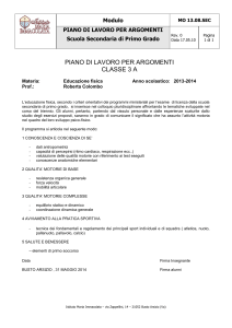 piano di lavoro per argomenti