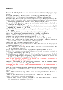 Bibliografia Acquaviva P., 2002: Il plurale in