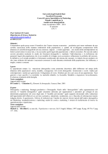 Metodi e modelli per le analisi sociodemografiche