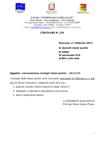 Circolare 154 consigli classi quinte