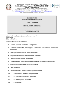 Storia 5A - Istituto di Istruzione Superiore Martin Luther King
