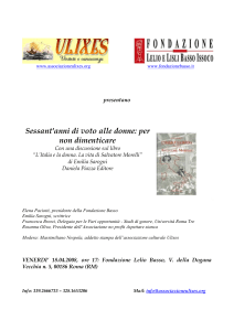 venerdì 18 alle ore 17, all`iniziativa promossa da un`associazione di