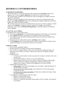 RIFORMA E CONTRORIFORMA