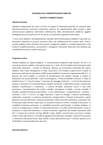 ECONOMIA DELLE AMMINISTRAZIONI PUBBLICHE DOCENTE