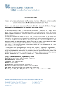 COMUNICATO STAMPA Cobes, la nuova associazione di