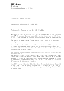 BMW Group Italia Comunicazione e P.R. BMW Group Italia
