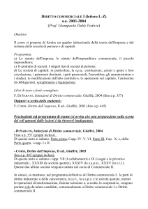 DIRITTO COMMERCIALE I (lettere L-Z)
