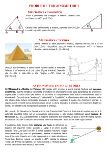 PROBLEMI TRIGONOMETRICI Matematica e Geometria Trova il