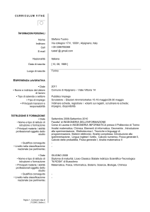 FORMATO EUROPEO PER IL CURRICULUM VITAE