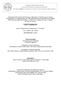 Crittografia - Dipartimento di Matematica