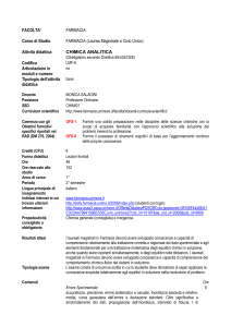 Obiettivi Formativi dell`Attività Formativa - Facoltà