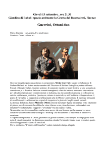 Giovdì 13 Settembre , ore 21,30