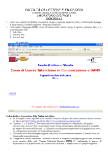 Esercizio su HTML