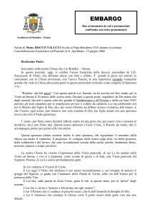 Saluto di S.E. Rev.ma Mons. Rocco Talucci