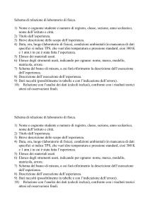 Schema di relazione di laboratorio di fisica - Digilander