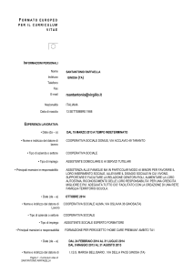 Formato europeo per il curriculum vitae Informazioni personali