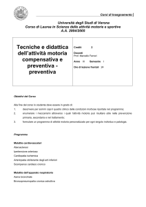 Programma A.A. 2004/05 - Scienze Neurologiche e del Movimento