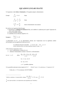 equazioni lineari fratte