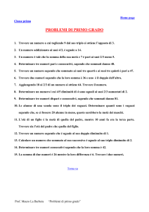 esercizi equazioni di primo grado