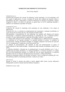 MARKETING DEI PRODOTTI VITIVINICOLI