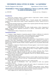 Termodinamica - Facoltà di Ingegneria Civile e Industriale