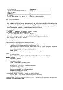 Biochimica - Corso di Laurea in Biotecnologie