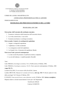 Sociologia dei processi economici e del lavoro