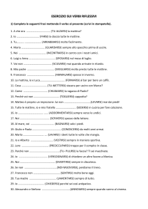 Esercizio sui Verbi Riflessivi: Grammatica Italiana