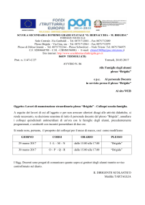Avviso cambio orario colloqui Aprile Brigida. - Bernacchia