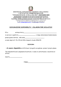 Dichiarazione Disponibilità Progetto Accoglienza Scuola