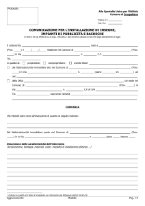 comunicazione per l`installazione di insegne
